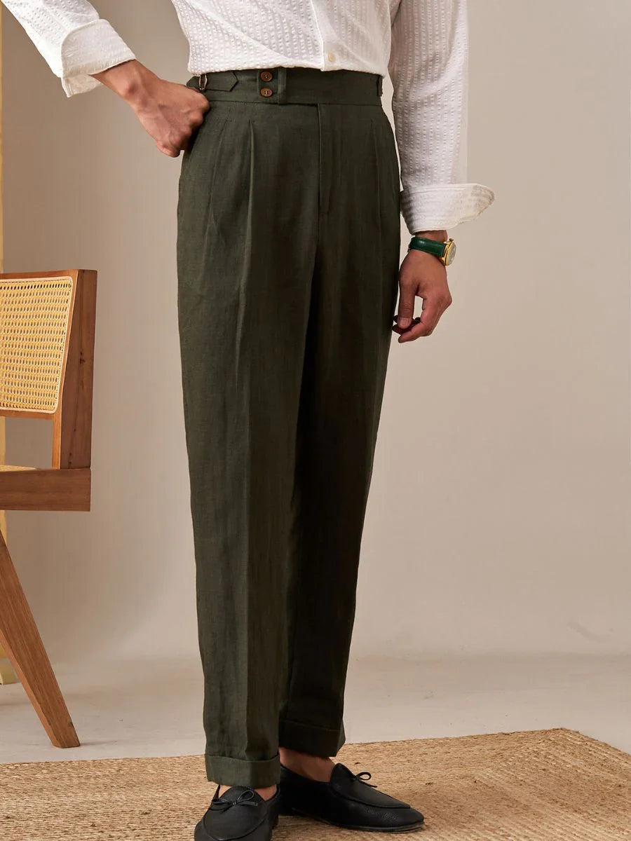 Marini Capri High Waisted Linen Pants