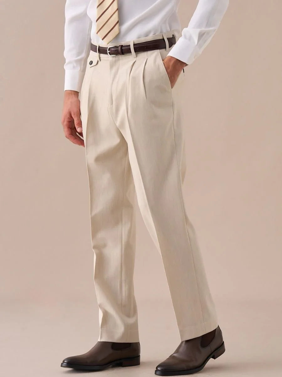 Marini Livorno Double Pleated Belt Loop Pants