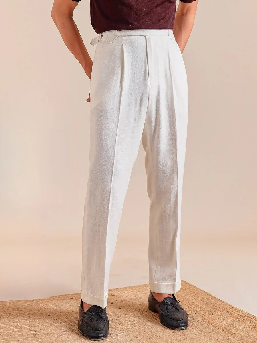 Marini PortoFino High Waisted Pleated Linen Pants