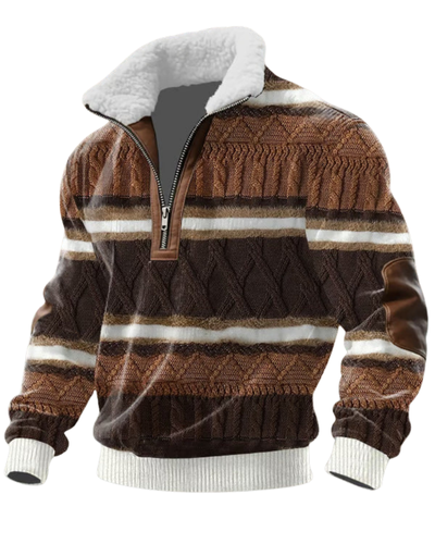 Ragnar Zip Trui met Hoge Bontkraag