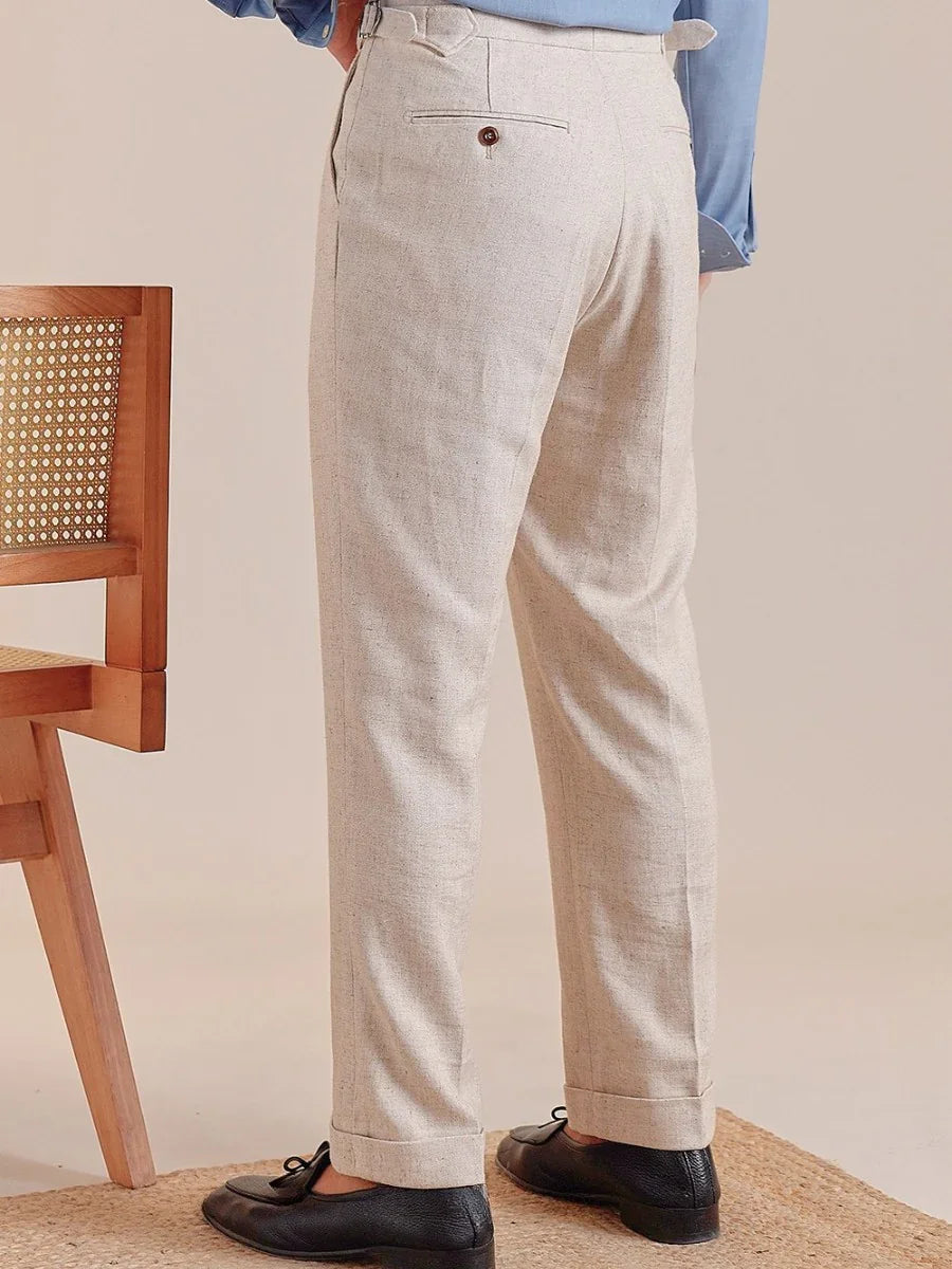 Marini PortoFino High Waisted Pleated Linen Pants