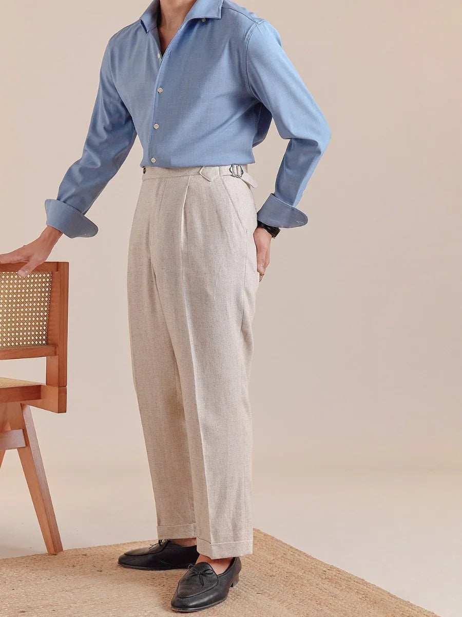 Marini PortoFino High Waisted Pleated Linen Pants