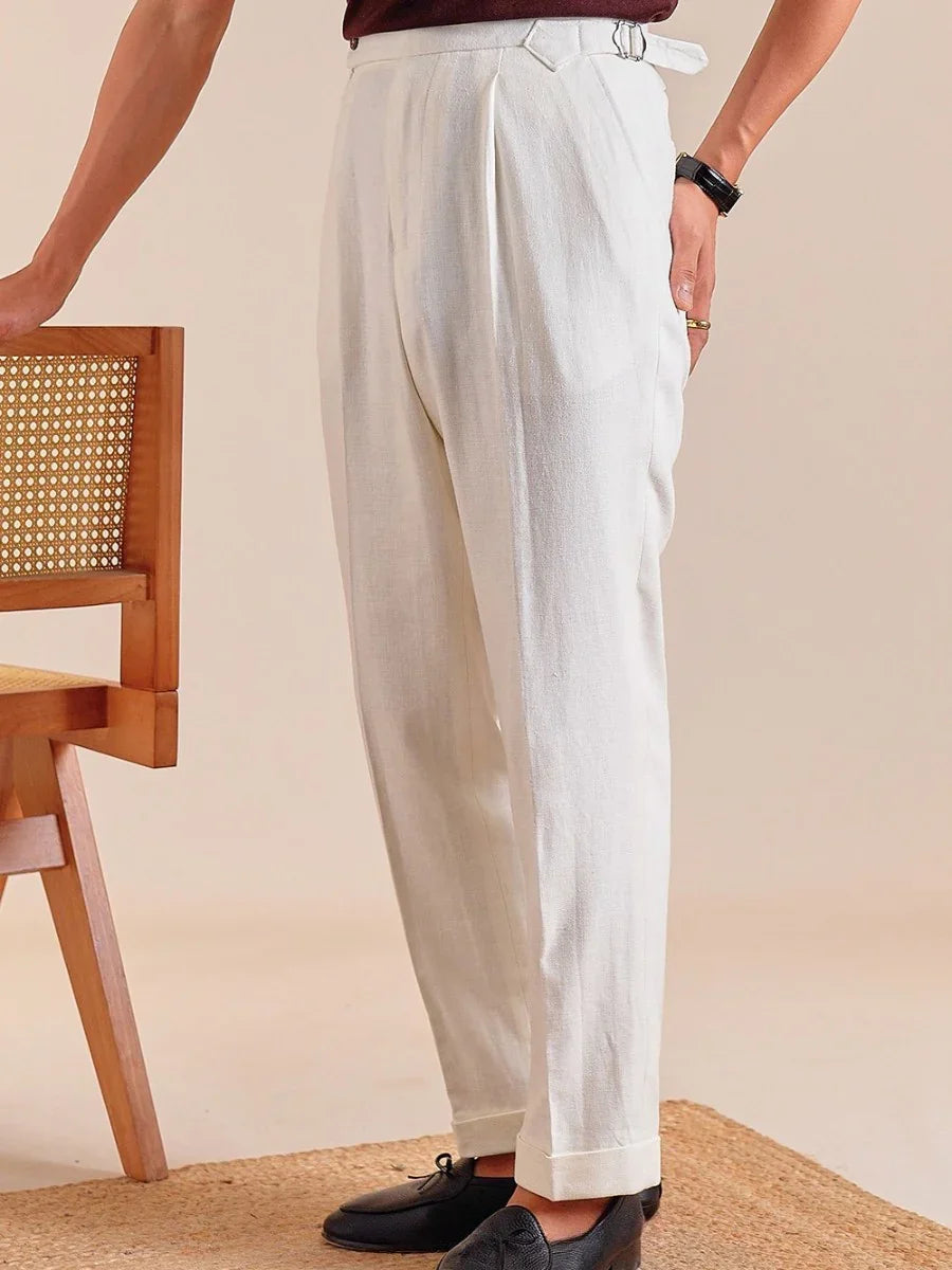 Marini PortoFino High Waisted Pleated Linen Pants