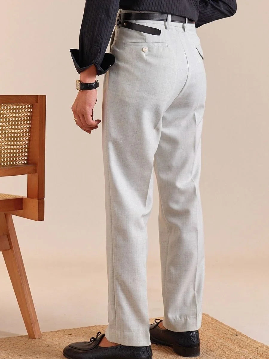Marini Brienza Double Pleated Belt-Loop Pants