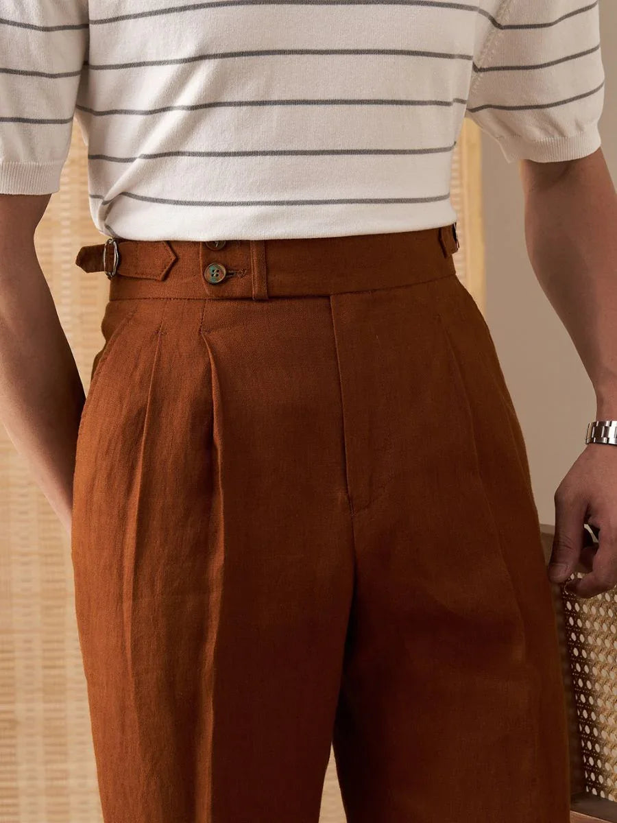 Marini Capri High Waisted Linen Pants