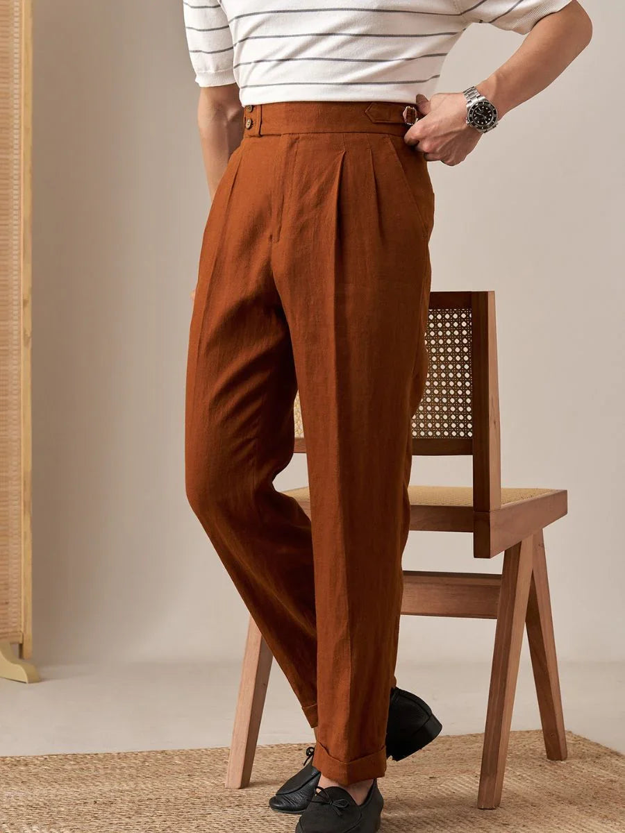 Marini Capri High Waisted Linen Pants