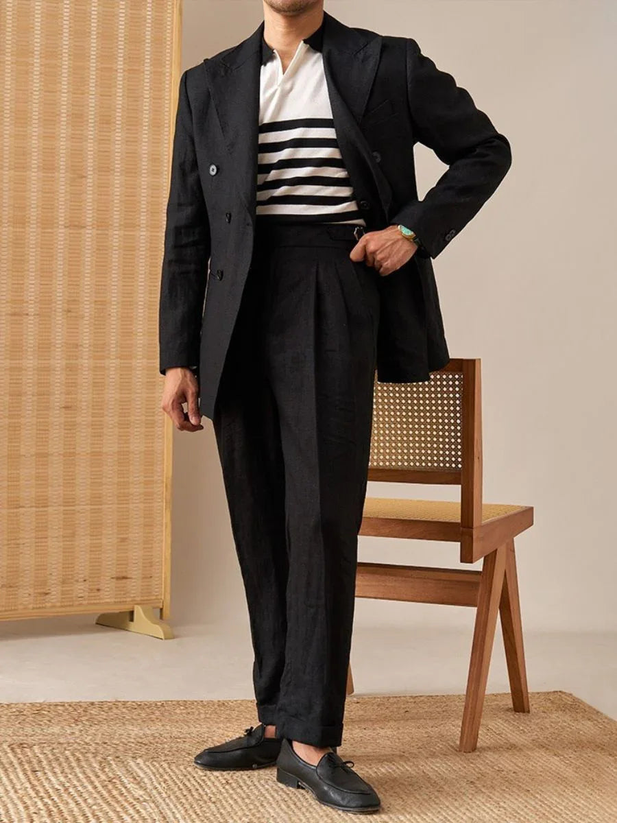 Marini Capri High Waisted Linen Pants