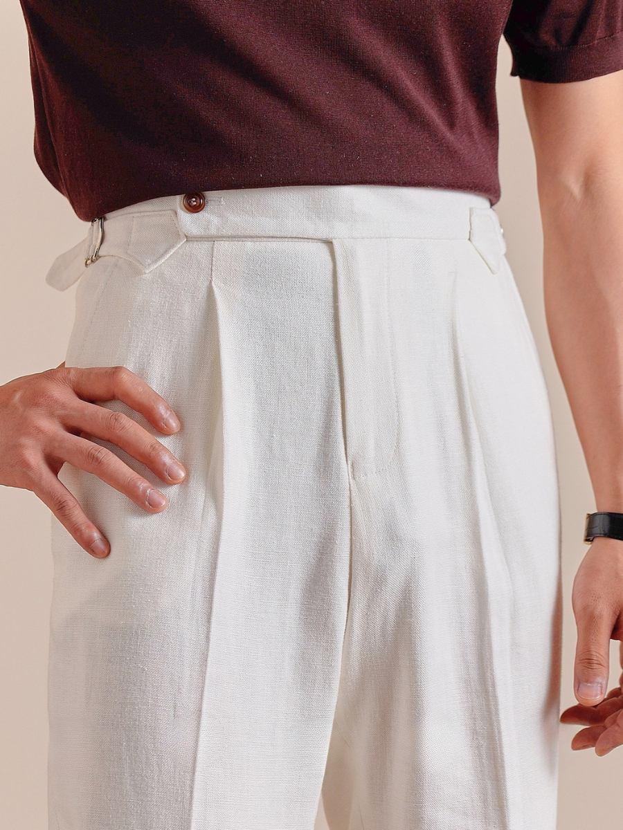 Marini PortoFino High Waisted Pleated Linen Pants