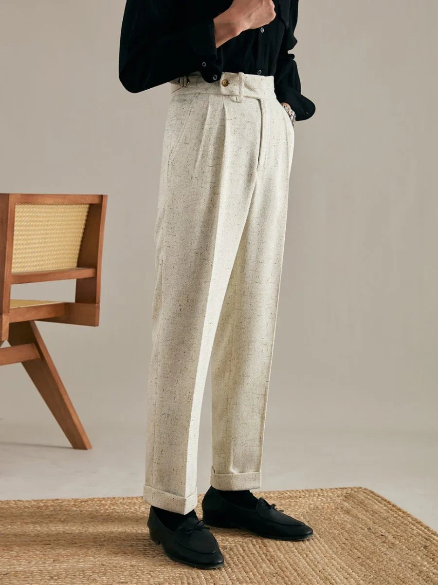 Marini Amalfi High-Waist Linen Trousers