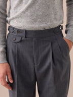 Treviso Hooggetailleerde Dubbel Geplooide Broek