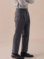 Treviso Hooggetailleerde Dubbel Geplooide Broek