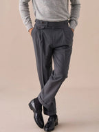 Treviso Hooggetailleerde Dubbel Geplooide Broek