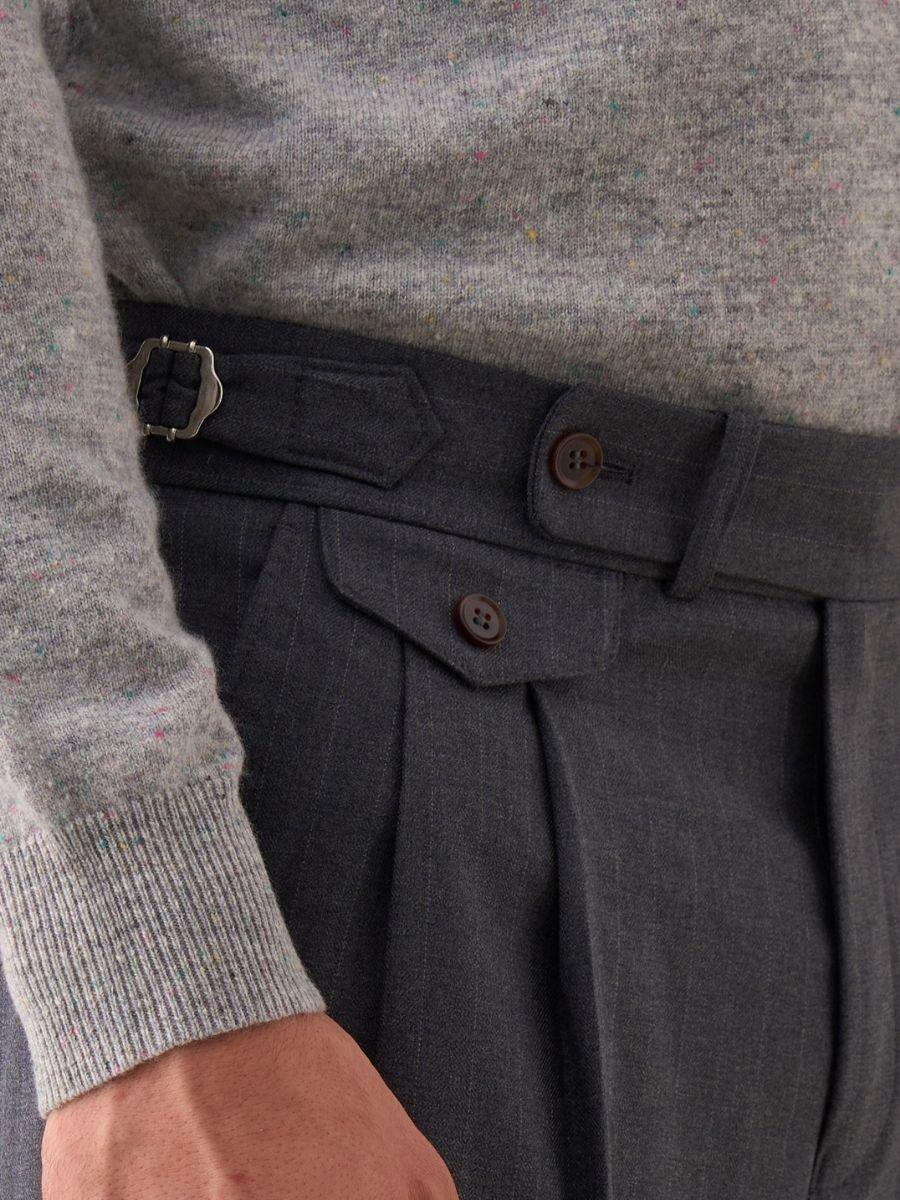 Treviso Hooggetailleerde Dubbel Geplooide Broek