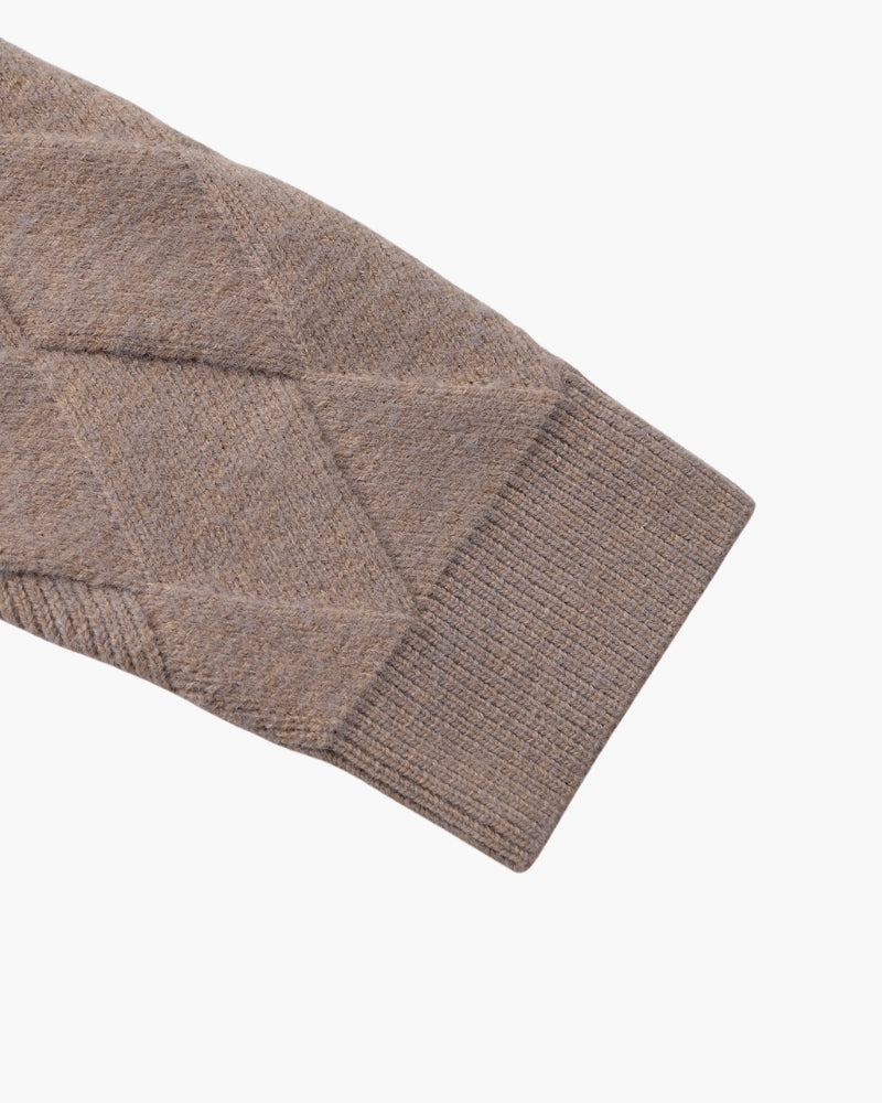 Erfgoed gebreid vest met ritssluiting