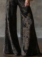 Vintage Gedessineerde Wijde Broek