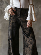 Vintage Gedessineerde Wijde Broek