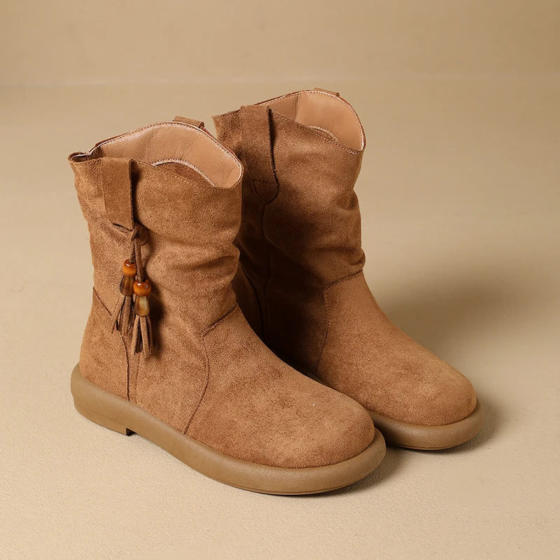 Retro suède enkellaarsjes