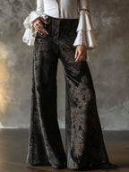 Vintage Gedessineerde Wijde Broek