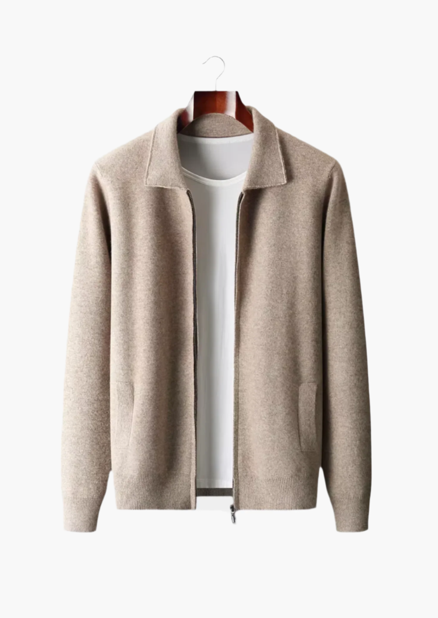 Extra-Fijne Merinowol Zip Polo Vest