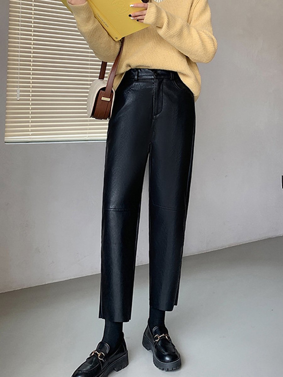 Casual Angora Leren Broek