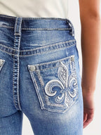 Geborduurde Casual Slim Jean