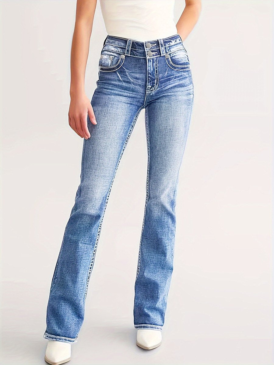 Geborduurde Casual Slim Jean