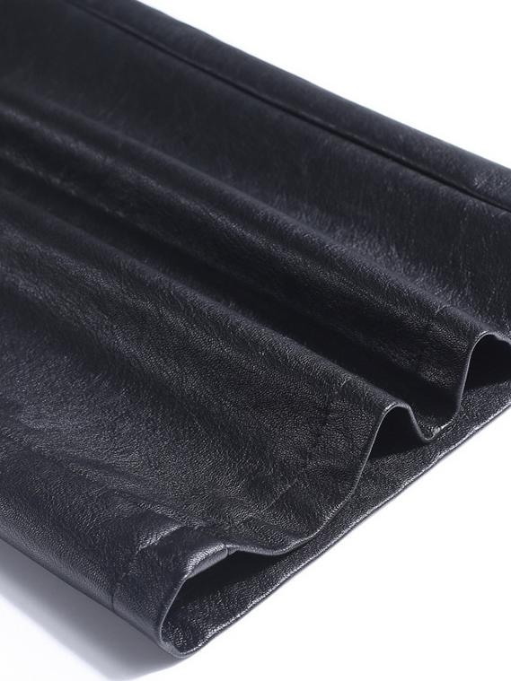 Hoog Taille Wijde Pu Leren Korte Broek